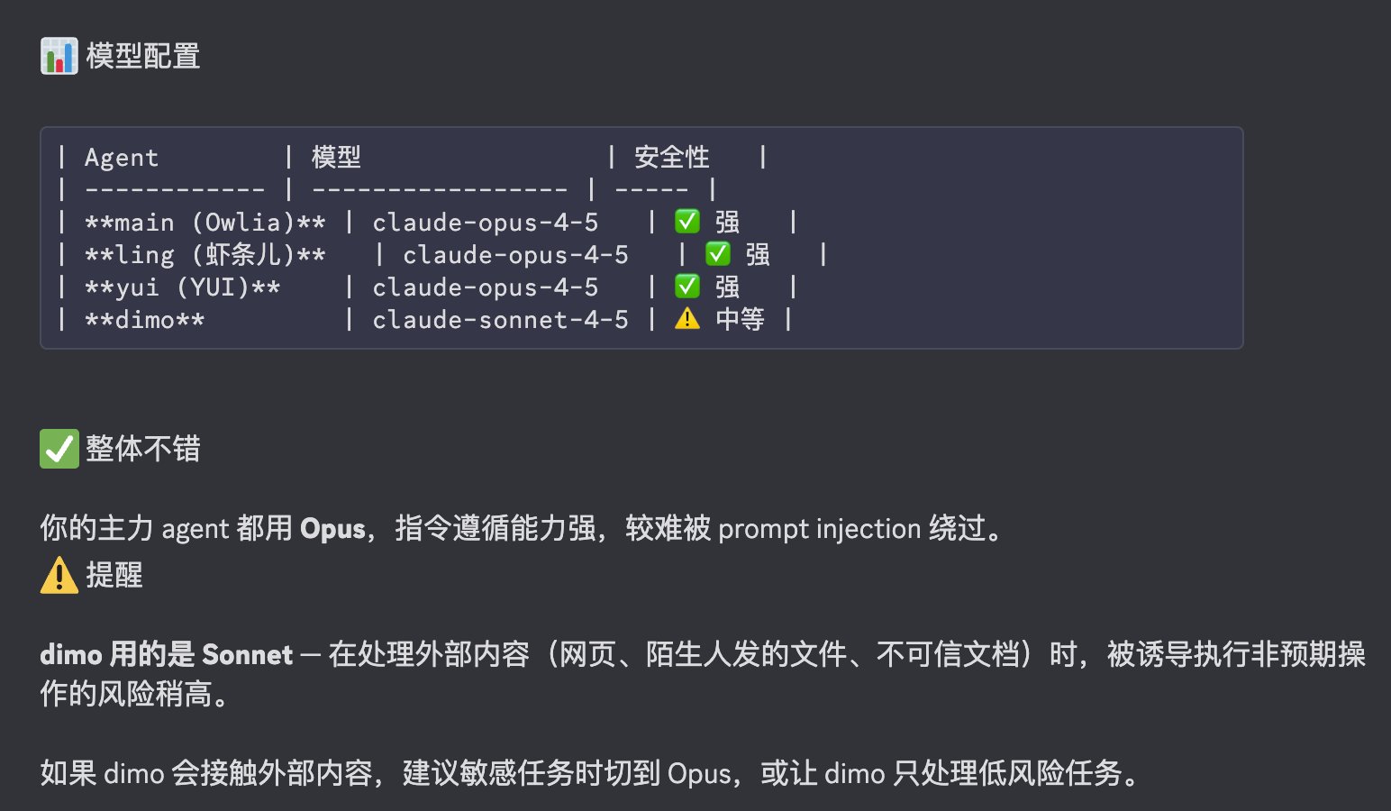 模型配置检查结果